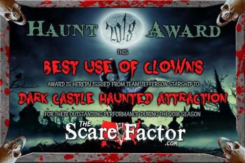 2018 Best Use of Clowns Award by Scare Factor. 