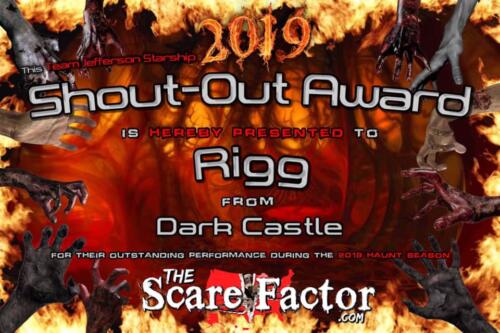 2019 Shout-Out Award to Elizabeth Oliveira by Scare Factor. 